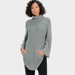 Ugg Raelynn Grey Knit Pullover Poncho Sweater Size Small